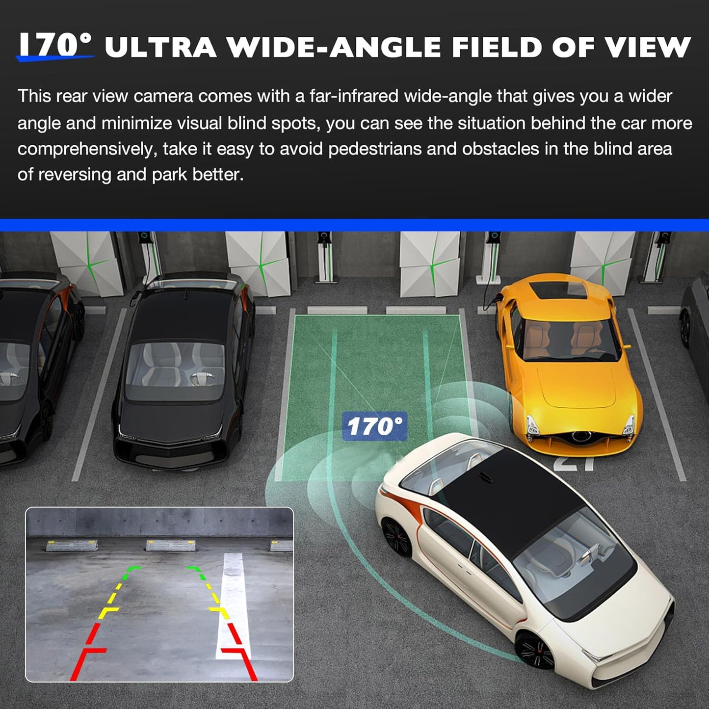 Backup Camera, Compatible with 2009-14 Cadillac Escalade ESV Chevy Tahoe Suburban GMC Yukon XL 1500 2500 Reversing Parking Cameras, Replace 22913932 19211811 22790290 22762723