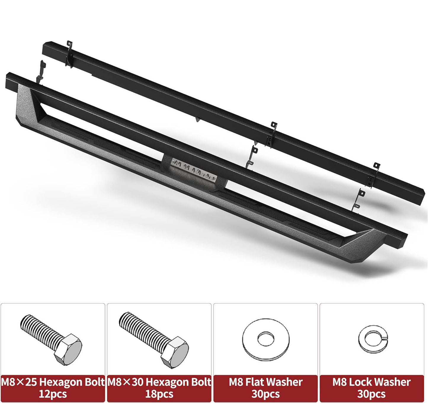 Drop Side Steps for 2019-2024 Chevy Silverado/GMC Sierra 1500, 2020-2024 Silverado/Sierra 2500HD 3500HD Crew Cab - OHMU