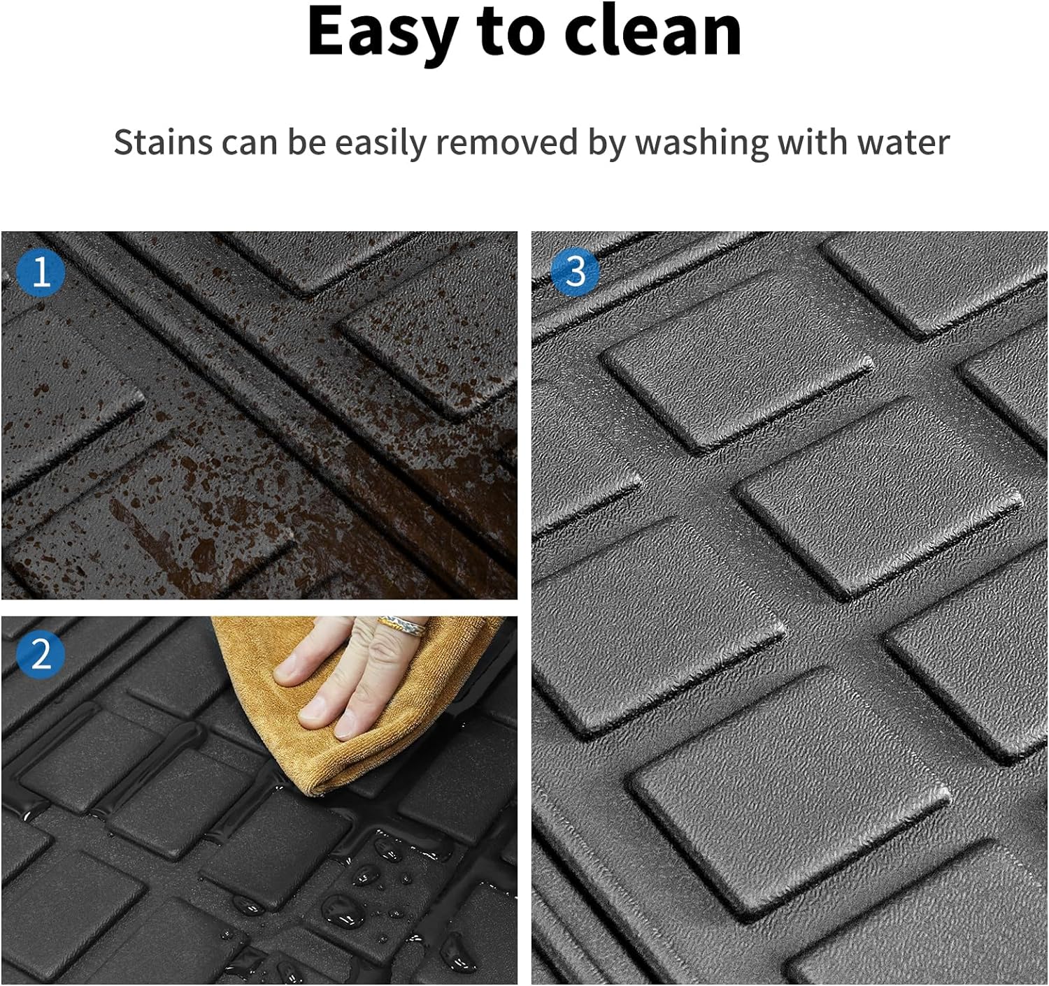 5 Seats Floor Mats Cargo Trunk Liner and Rear Seat Backrest Mats for 2013-2023 2024 Toyota 4Runner - OHMU