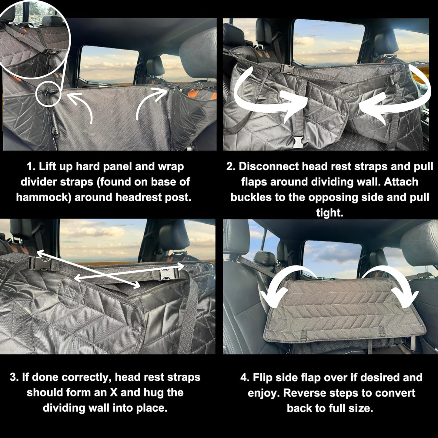 400 lb Back Seat Extender - Converts to Half Seat, Non-Slip Hard Bottom for Car/SUV/Truck