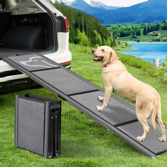 71" L x 17.2" W X-Long Dog Ramp for Car -PetThem Folding Pet Steps for Medium & Large Dogs - OHMU