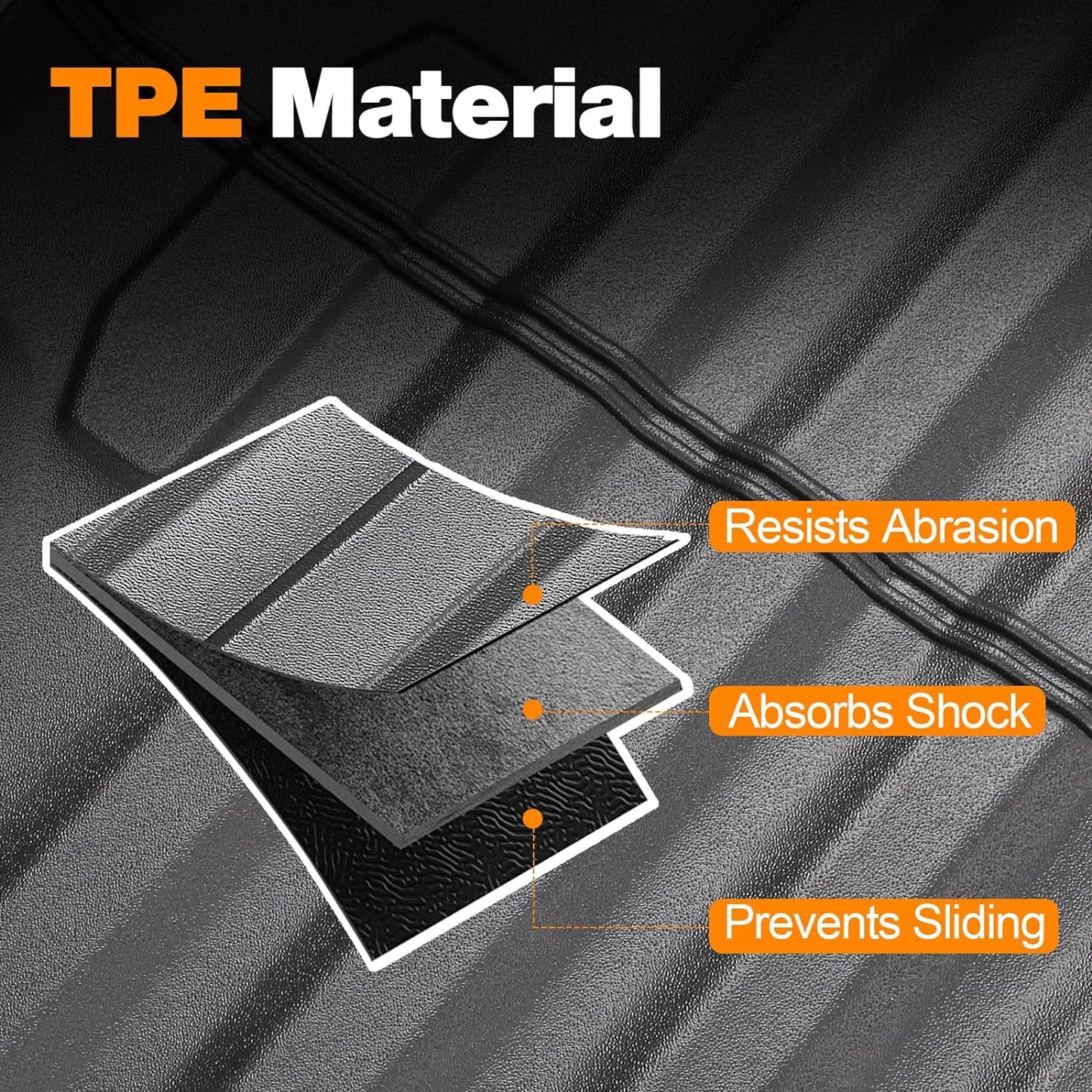 5FT Truck Bed Mat with Raised Edge for 2023 2024 Chevy Colorado/GMC Canyon Accessories - OHMU