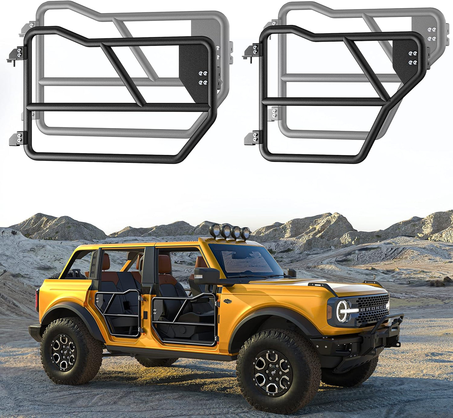 4PCS Bronco Tube Doors for Ford Bronco 4-Door 2021 2022 2023 2024 Accessories - OHMU