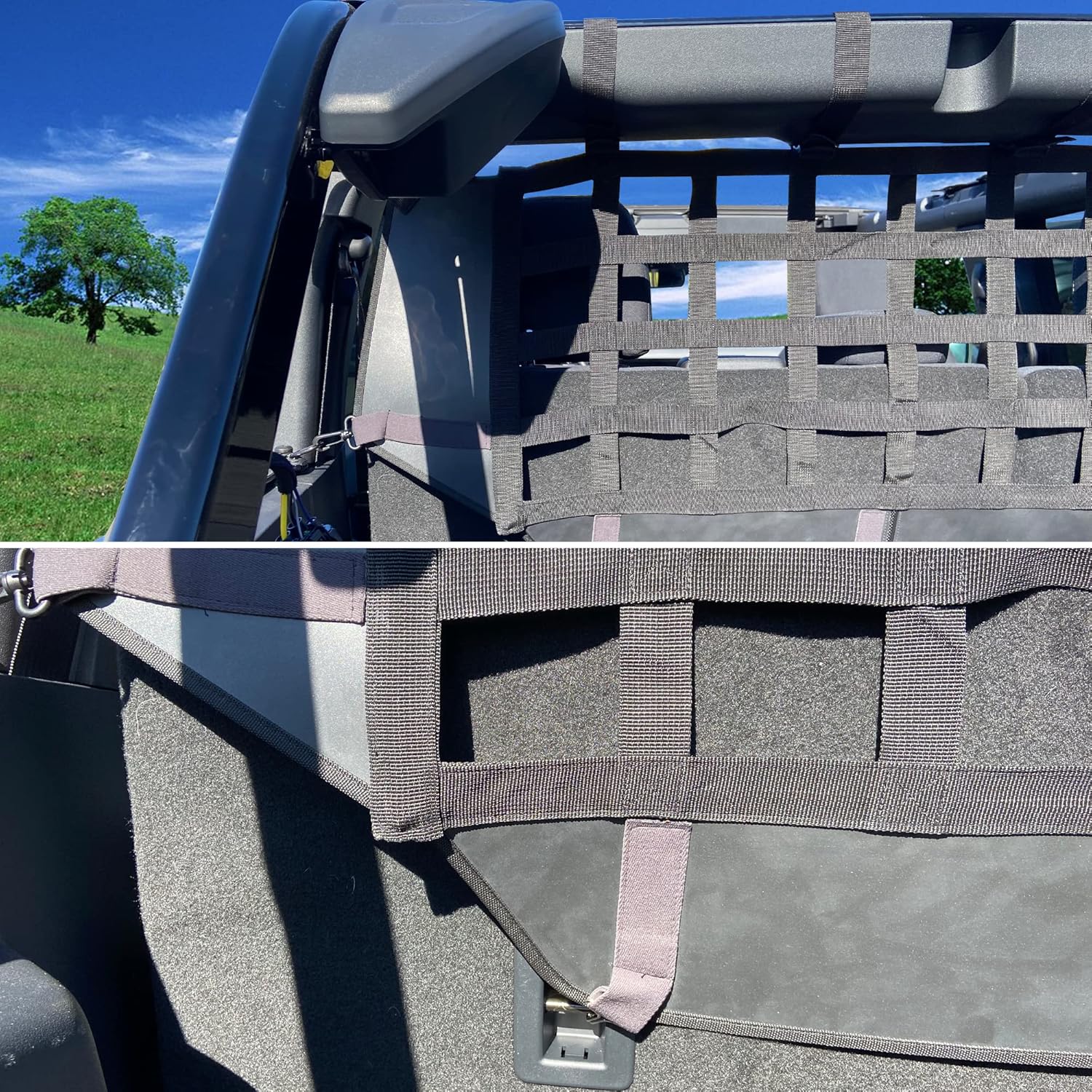 BESTAOO for Ford Bronco Dog Car Barrier, Pet Net Vehicle Safety Mesh Dog Divider for Ford Bronco Accessories 2021 2022 2023 2024 2025 4-Door, Fits Trunk Cargo Area, Easy to Install