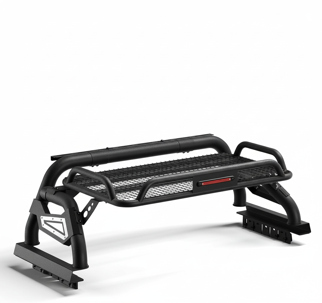 Truck Roll Bar with Cargo Carrier Basket Compatible with Ford F150, Ram 1500, Chevy Silverado, Tundra, Titan & GMC Sierra