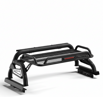 Truck Roll Bar with Cargo Carrier Basket Compatible with Ford F150, Ram 1500, Chevy Silverado, Tundra, Titan & GMC Sierra