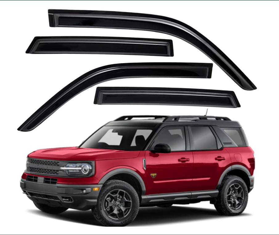Black Original Rain Guards for Ford Bronco Sport 2021 -2024 - OHMU