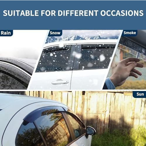 Black Original Rain Guards for Ford Bronco Sport 2021 -2024 - OHMU