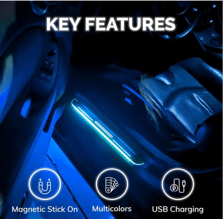 LED Illuminated Door Sill Protector for Tesla Cybertruck 2024 2025 - OHMU