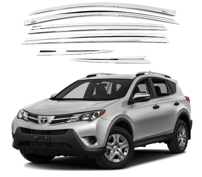Tape-On Rain Guards Window Visors 6 Pcs Set For Toyota Rav4 2013-2024 - OHMU