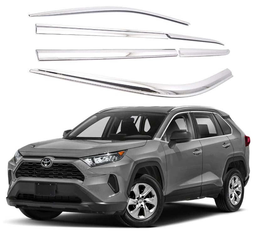 Tape-On Rain Guards Window Visors 6 Pcs Set For Toyota Rav4 2013-2024 - OHMU