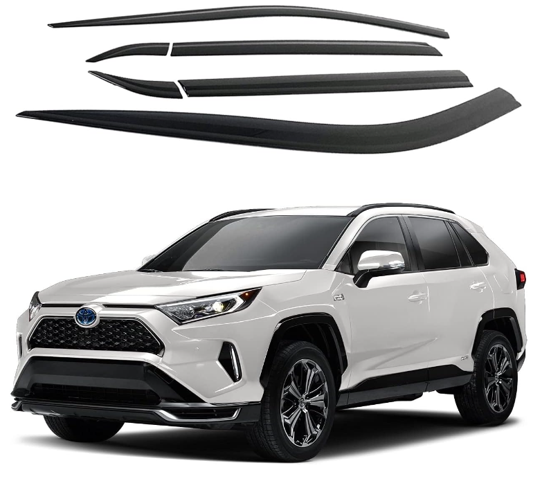Tape-On Rain Guards Window Visors 6 Pcs Set For Toyota Rav4 2013-2024 - OHMU