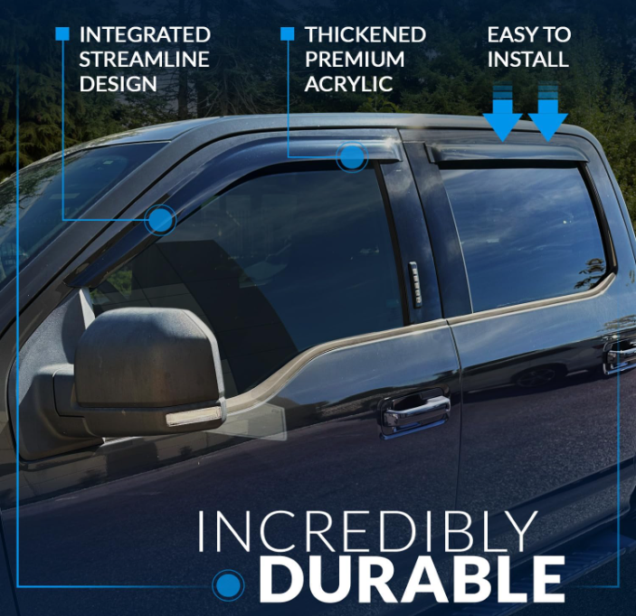 Outside Mount Window Vent Visors Rain Guards Compatible with Toyota RAV4 2001-2005 - OHMU