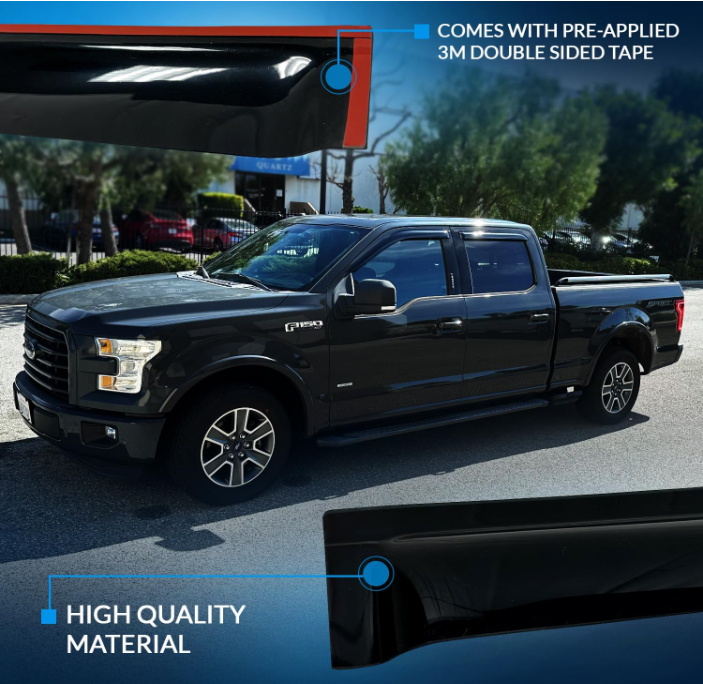 Outside Mount Window Vent Visors Rain Guards Compatible with Toyota RAV4 2001-2005 - OHMU