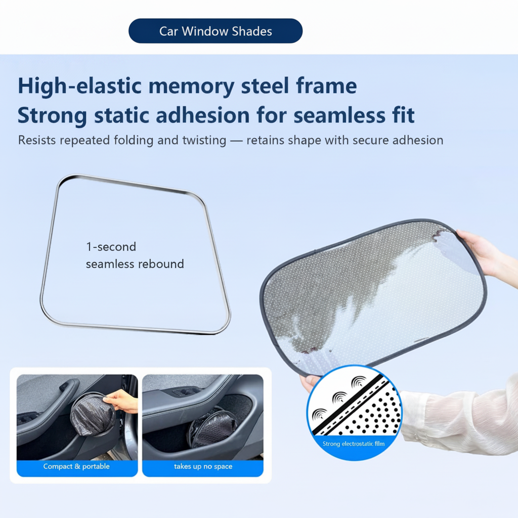 Upgraded Car Window Shades - UV Protection, Anti-Glare Mesh