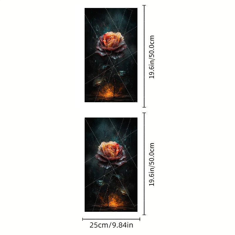 Car Rose Center B Pillar Sticker Protective Film Decoratio