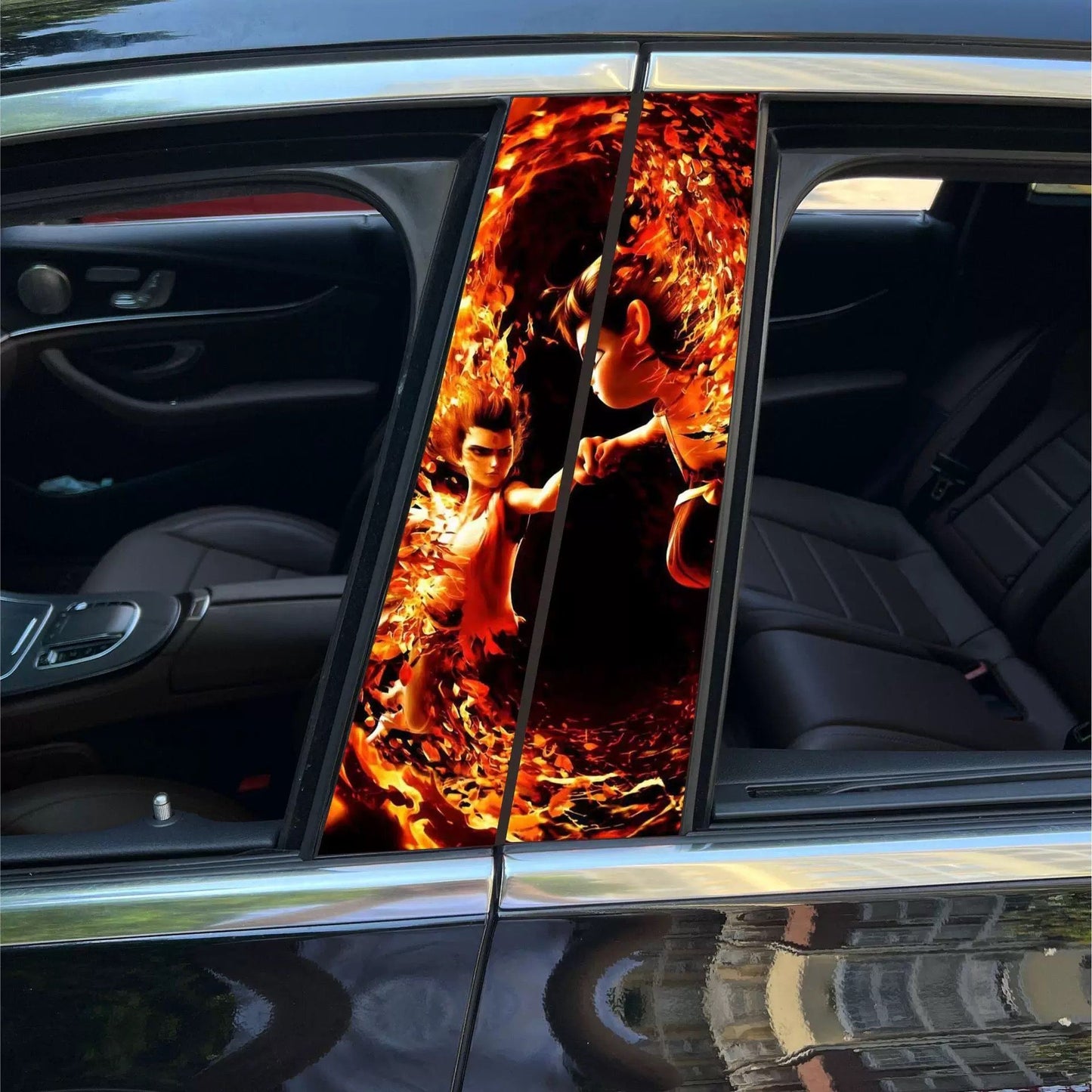 Universal Car Center B Pillar Sticker - Nezha's Demon Child's Rebellion in the Sea Series