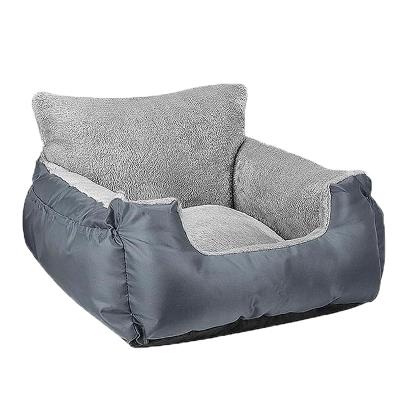 Dog Car Seat with Storage Pockets and Clip-On Leash Portable Car Travel Carrier Bed for Small Dogs