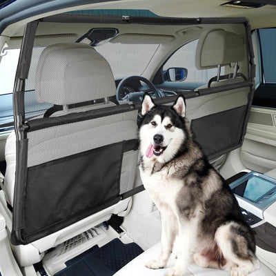 56" SUV/Truck Pet Barrier - See-Through Mesh Dog Divider for Cargo Area