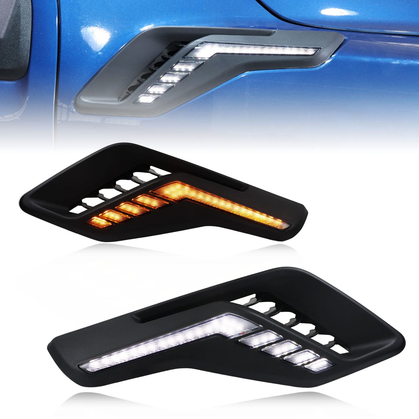 2 Pcs Led Fender Side Marker Lights Assembly For Ford F150 for F-150 2021-2025