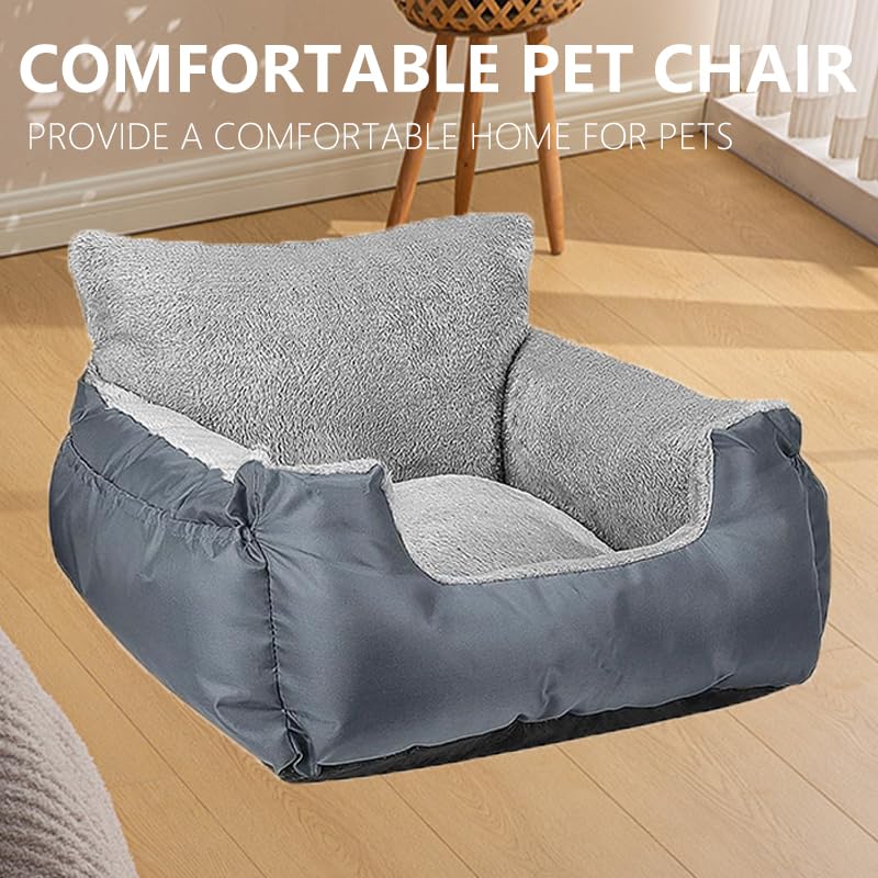 Dog Car Seat with Storage Pockets and Clip-On Leash Portable Car Travel Carrier Bed for Small Dogs