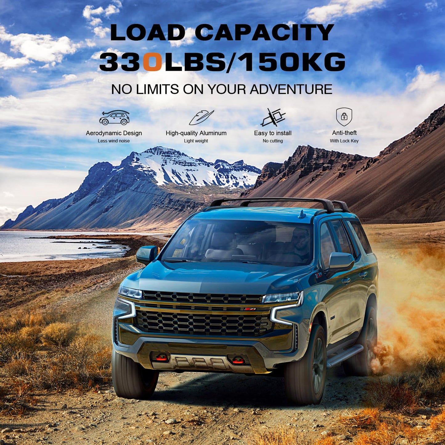 Roof Racks Cross Bars Fit for 2021-2024 Chevrolet Tahoe and Suburban, Yukon and Yukon XL - OHMU