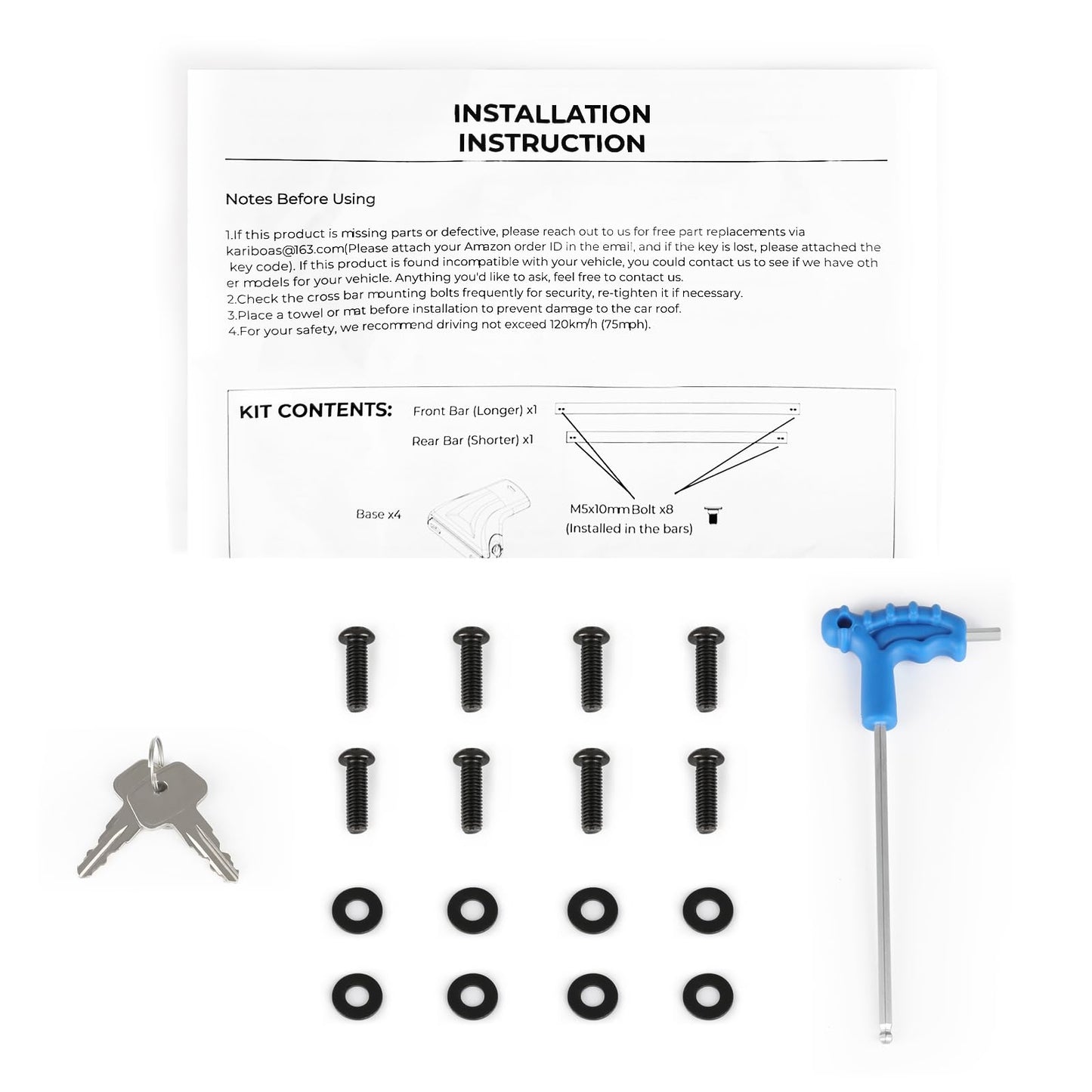 Roof Rack Cross Bars Compatible with Jeep Cherokee 2014-2024 - OHMU