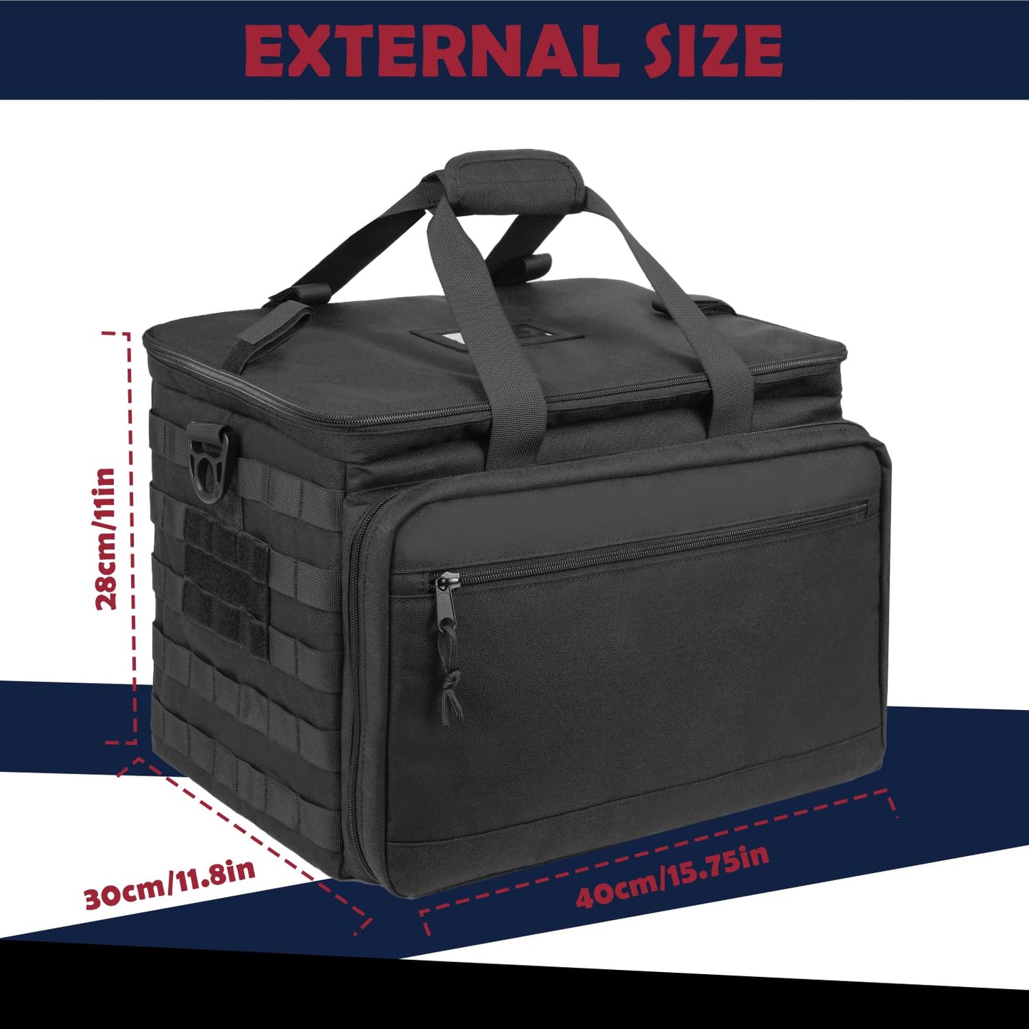 Tactical Patrol Bag - MOLLE Law Enforcement Seat Organizer with Quick-Access Hooks
