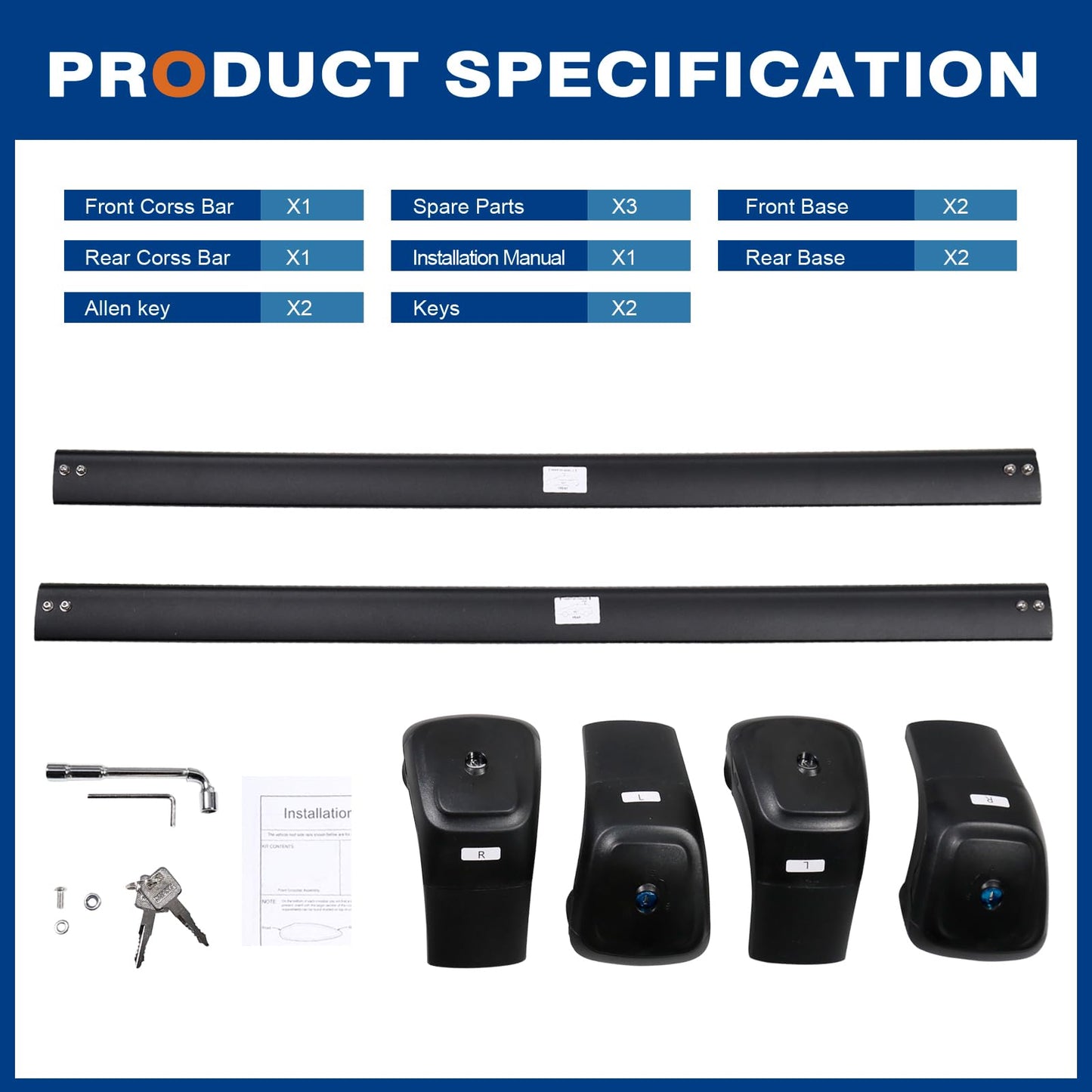Roof Racks Cross Bars Fit for 2021-2024 Chevrolet Tahoe and Suburban, Yukon and Yukon XL - OHMU