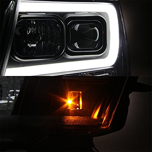 Black LED DRL Projector Head Lights Pair For 2007-2014 Chevy Tahoe/Suburban/Avalanche