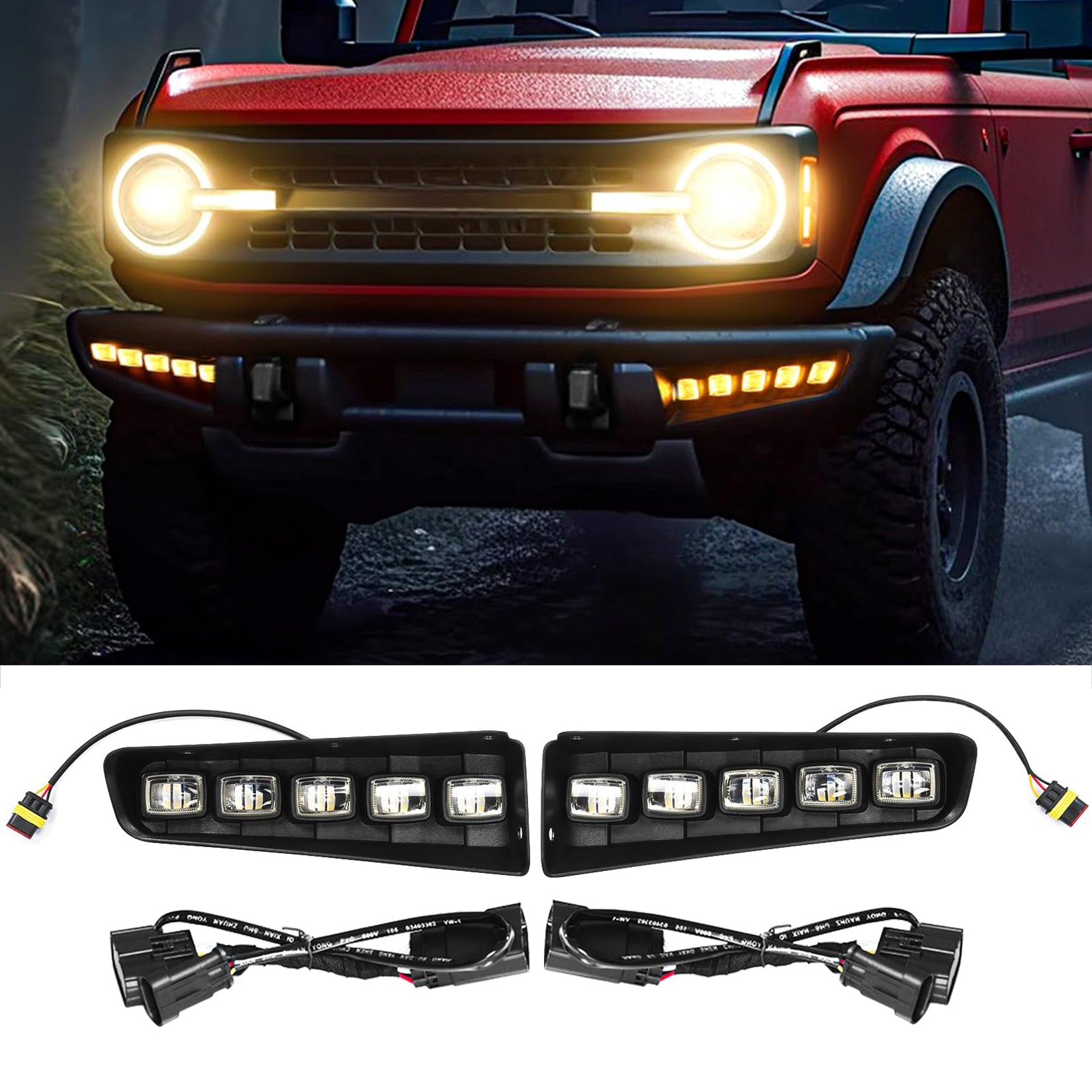 Fog Lights Assemblies Compatible with Ford Bronco 2021-2024 for Bronco 2/4-Door - OHMU