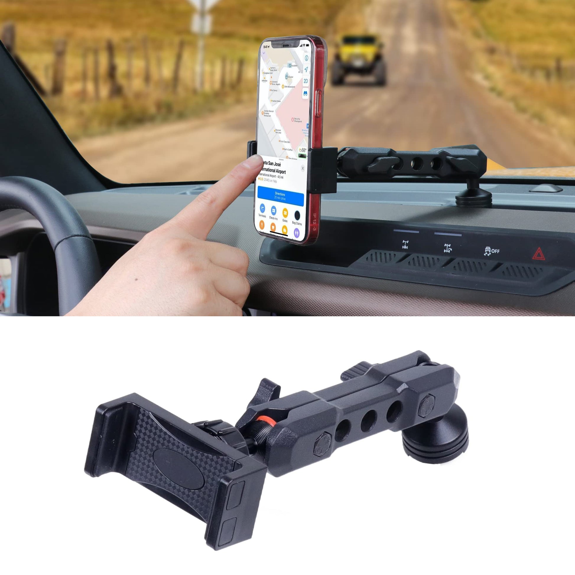 Interior Dash Phone Mount Holder for 2021-2025 New Ford Bronco 2/4 Door - OHMU