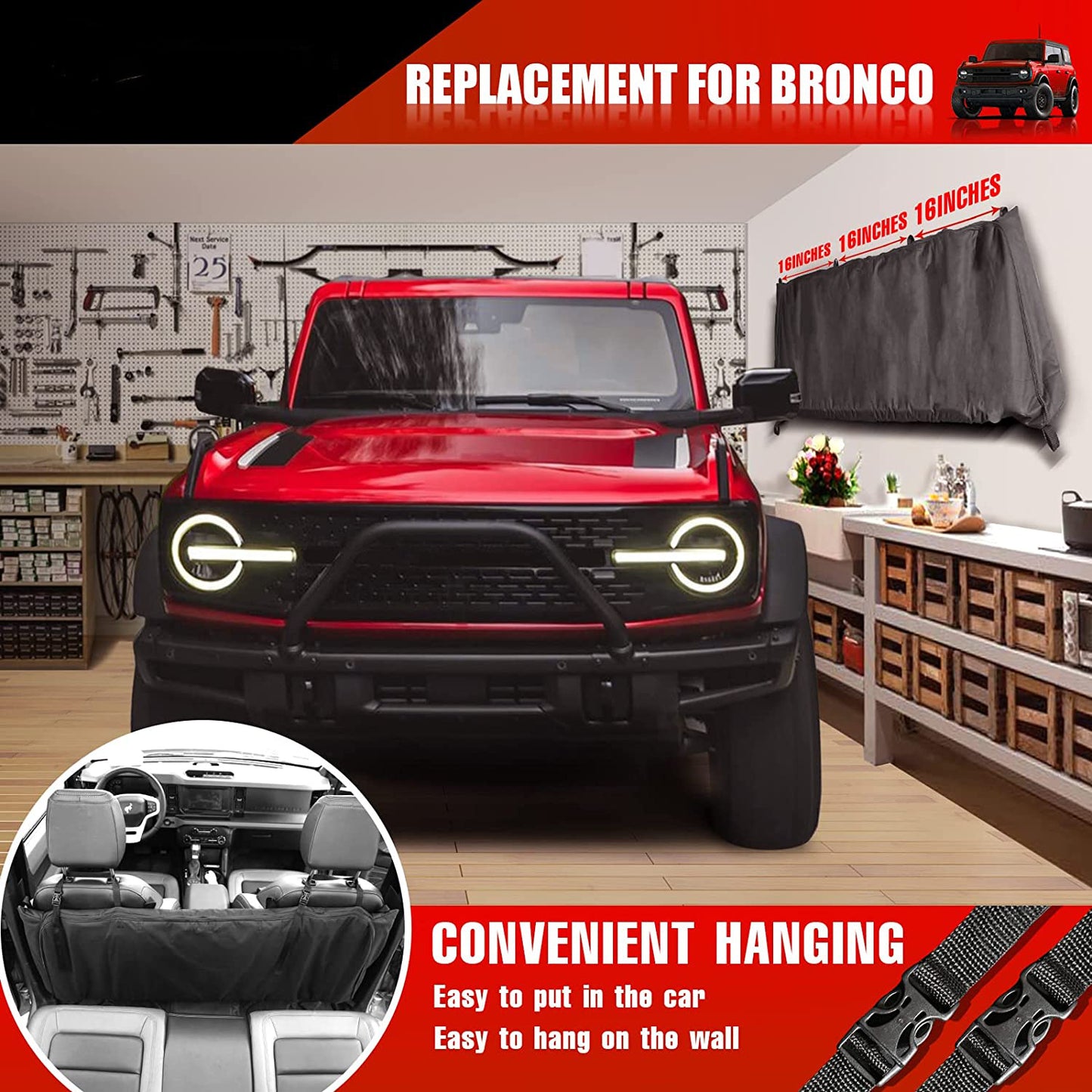 Soft Top Window Storage Bag for Ford Bronco 2021 2022 2023 2024 - OHMU
