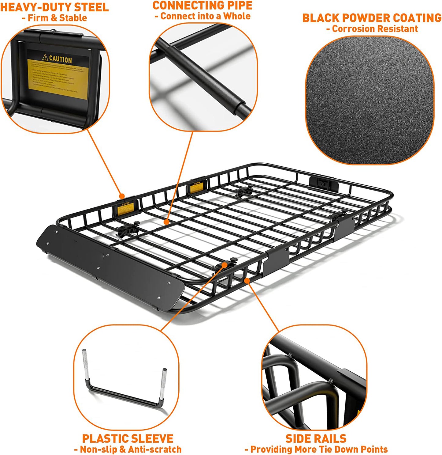 Upgraded 4” Fence Car Roof Basket with Extension - OHMU