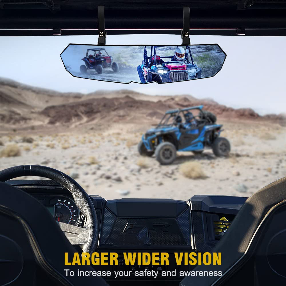 17" UTV Rearview Center Mirror, w/ COB LED Lights & Rocker Switch - OHMU