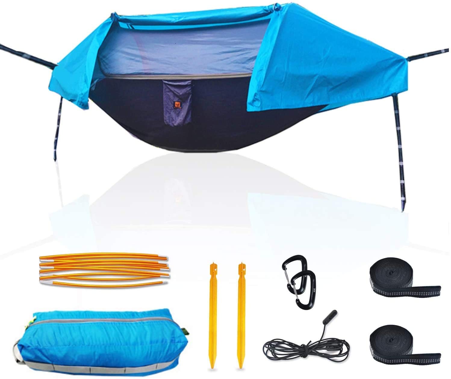 Camping Hammock Tent with Mosquito Net and Rainfly Cover (bule) - OHMU