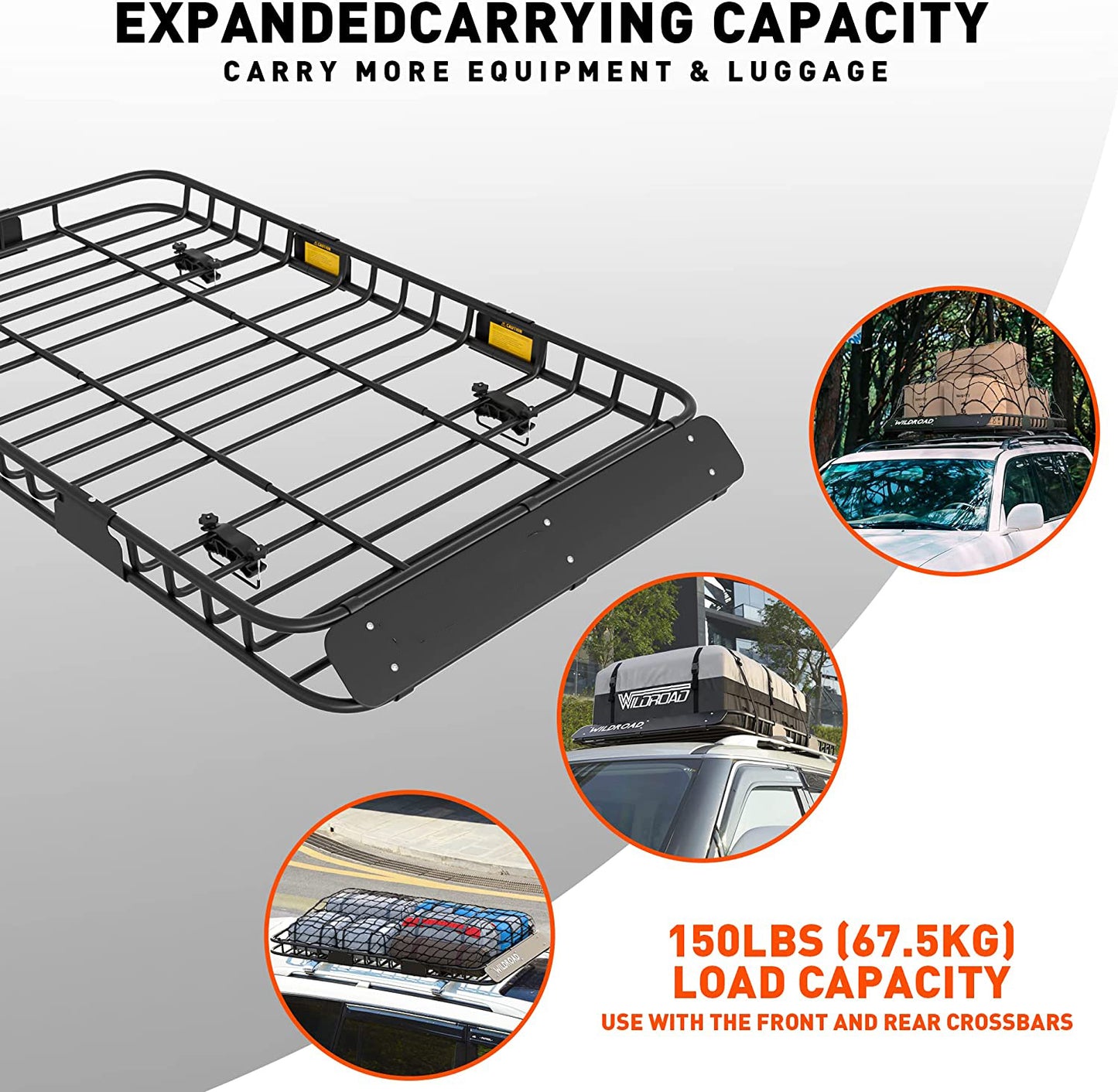 Upgraded 4” Fence Car Roof Basket with Extension - OHMU