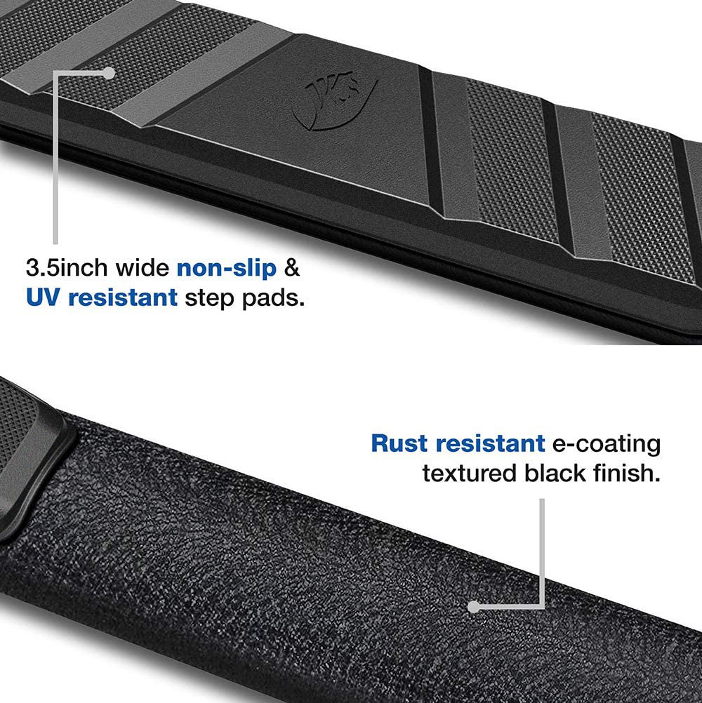 3.5" Wide Black Running Boards For Dodge Ram 1500 2019-2024 - OHMU
