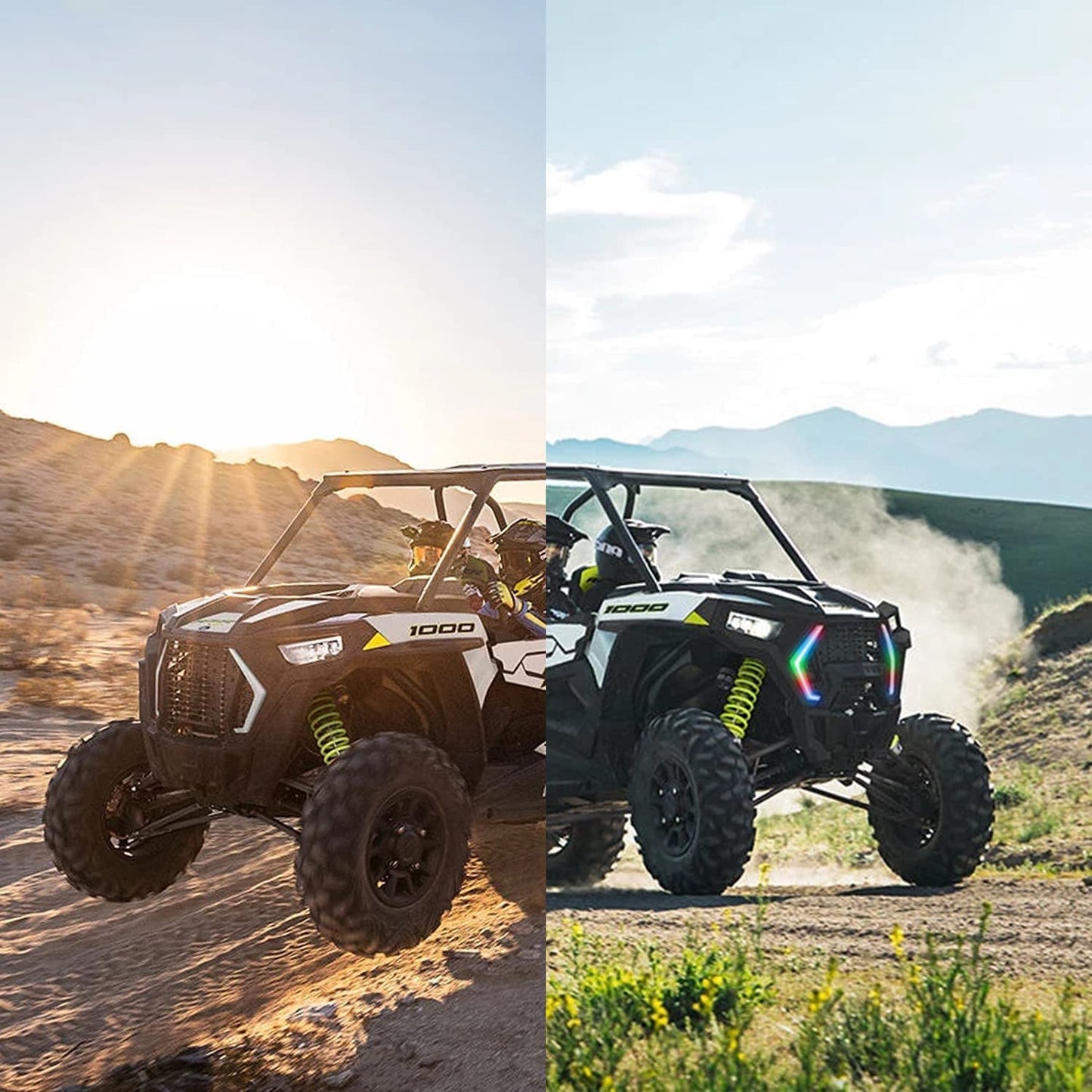 Polaris RZR RGB Turn Signal Fang Light,Bluetooth and Remote Control Spiral RGB Chase Light Compatible for 2019 2020 2021 Polaris RZR XP 1000 Turbo