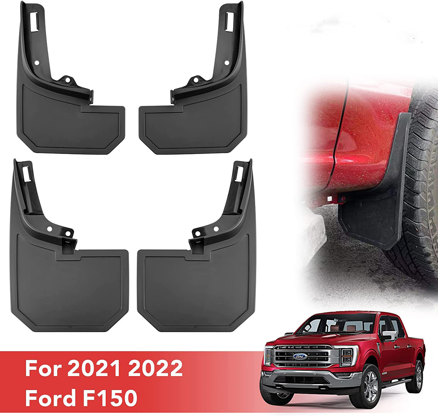 Mud Flaps Fit for 2021 2022 2023 Ford F150 (4pcs) - OHMU
