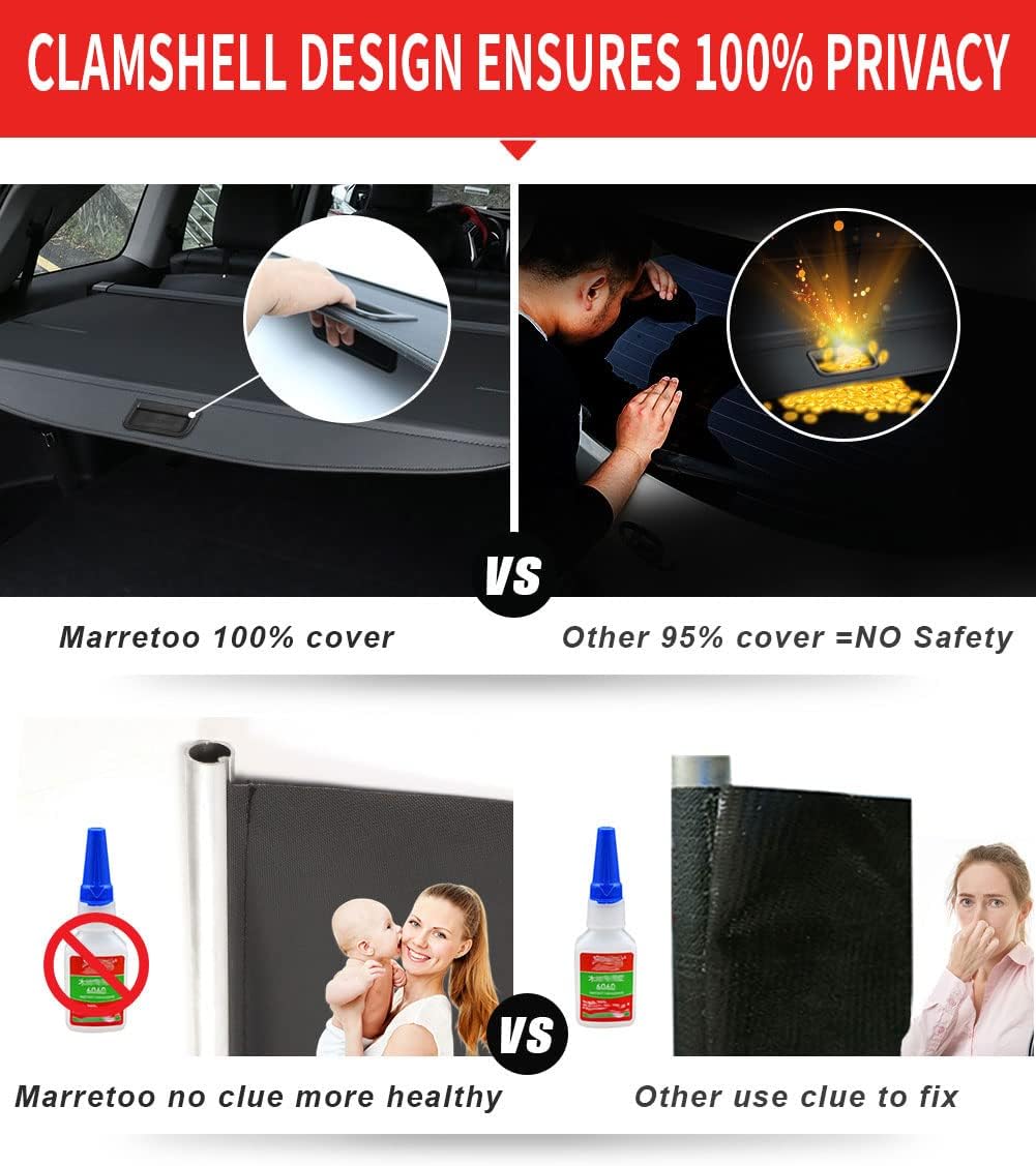 Retractable Trunk Cover Security Shield Shade For Chevy Chevrolet Equinox GMC Terrain 2018-2024 - OHMU