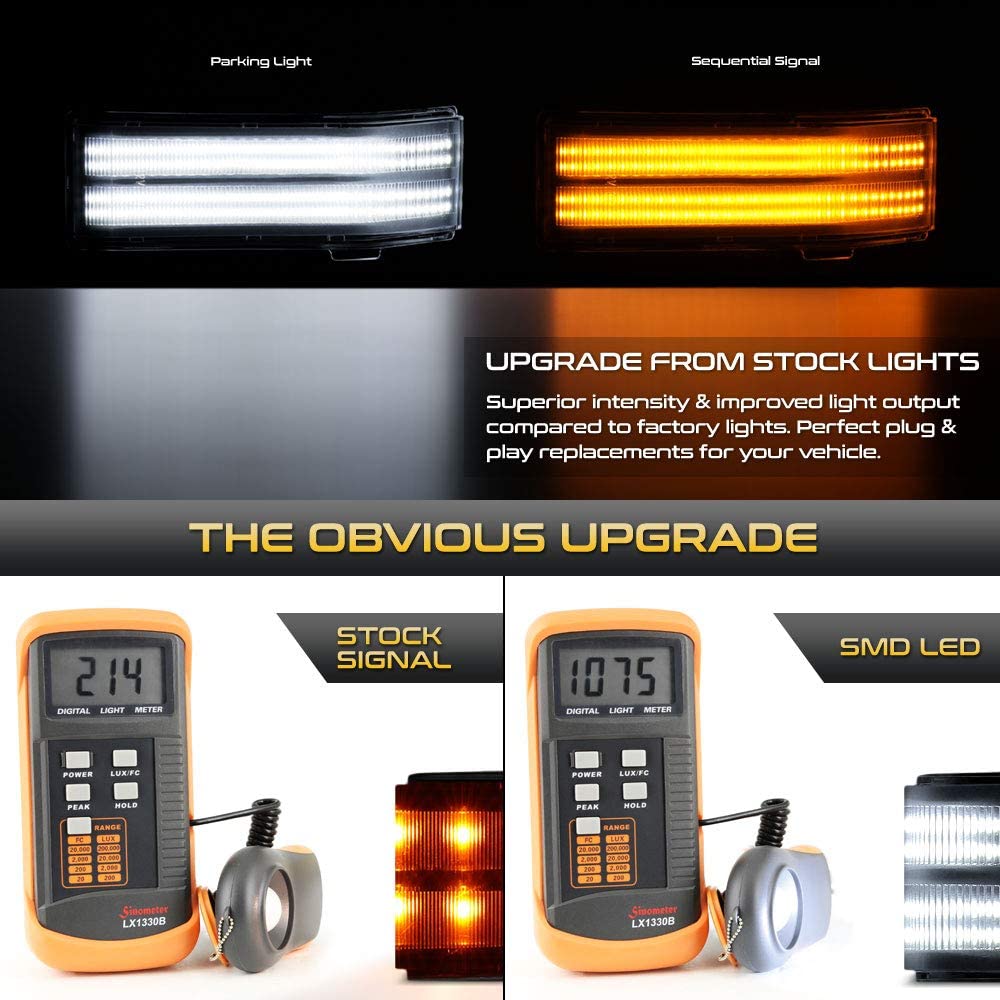 Switchback Full LED Black Side Marker Light For 2014-2018 Chevy Silverado GMC Sierra 1500 2500HD 3500HD - OHMU