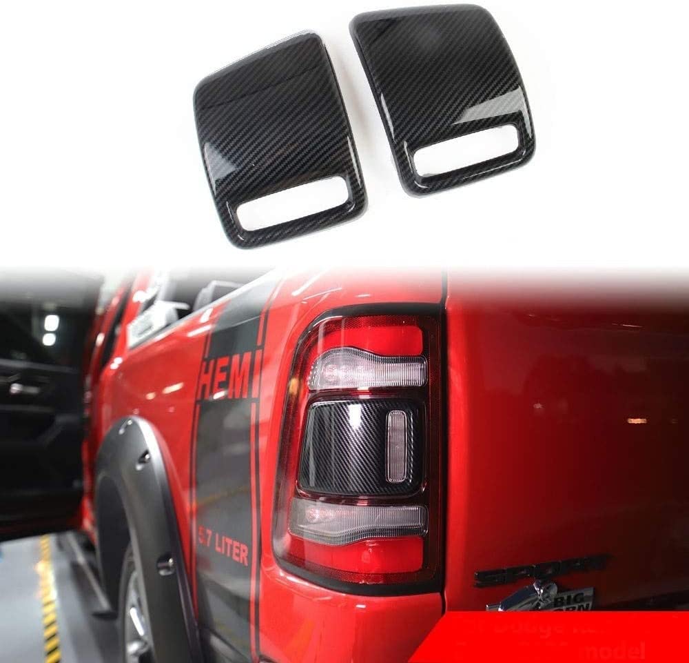 Rear Taillight Tail Light Lamp Cover Trim Frame For Dodge Ram 1500 2019+ (Carbon Fiber Pattern) - OHMU