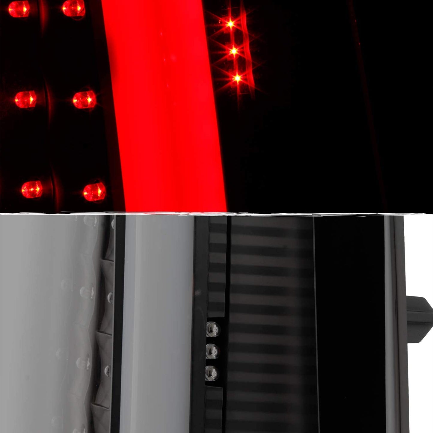 Fits 2003-2006 Chevy Silverado 1500/2500/3500/1500HD/2500HD 2007 Classic C-Tube Black Smoked Tail Lights Pair Fleetside - OHMU
