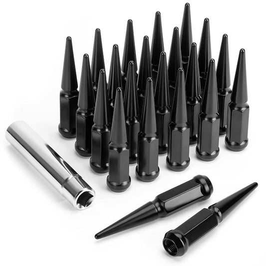 24PCS M14x1.5 Spike Lug Nuts for Chevy Silverado 1500 F-150 Ram 1500 - OHMU