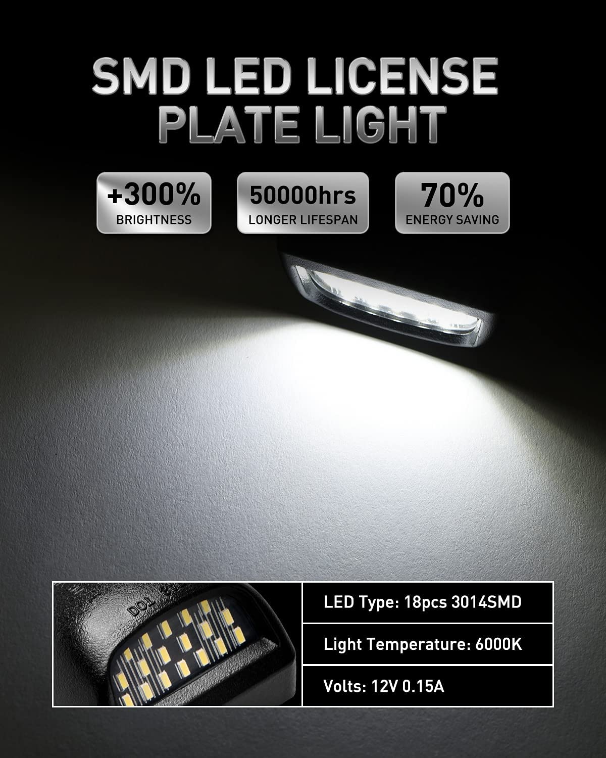 Full LED License Plate Light Tag Lamp for Chevy Silverado 1500 2500 3500 - OHMU