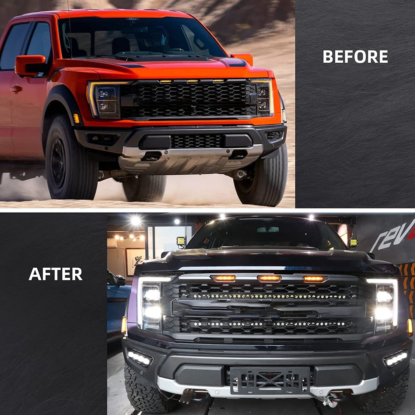Switchback White/Amber DRL Front bumper fog Light for Ford F-150 Raptor Truck 2021 2022 2023 - OHMU