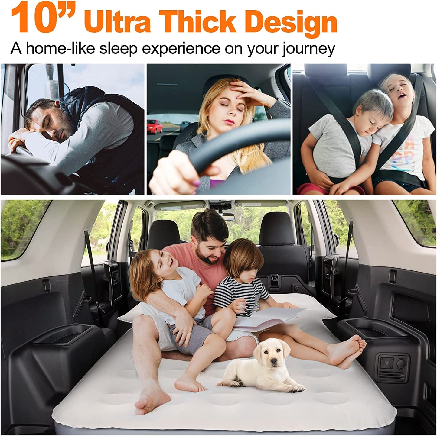 Newest Upgraded 10 inch Ultra Thick SUV Air Mattress Camping Bed - OHMU