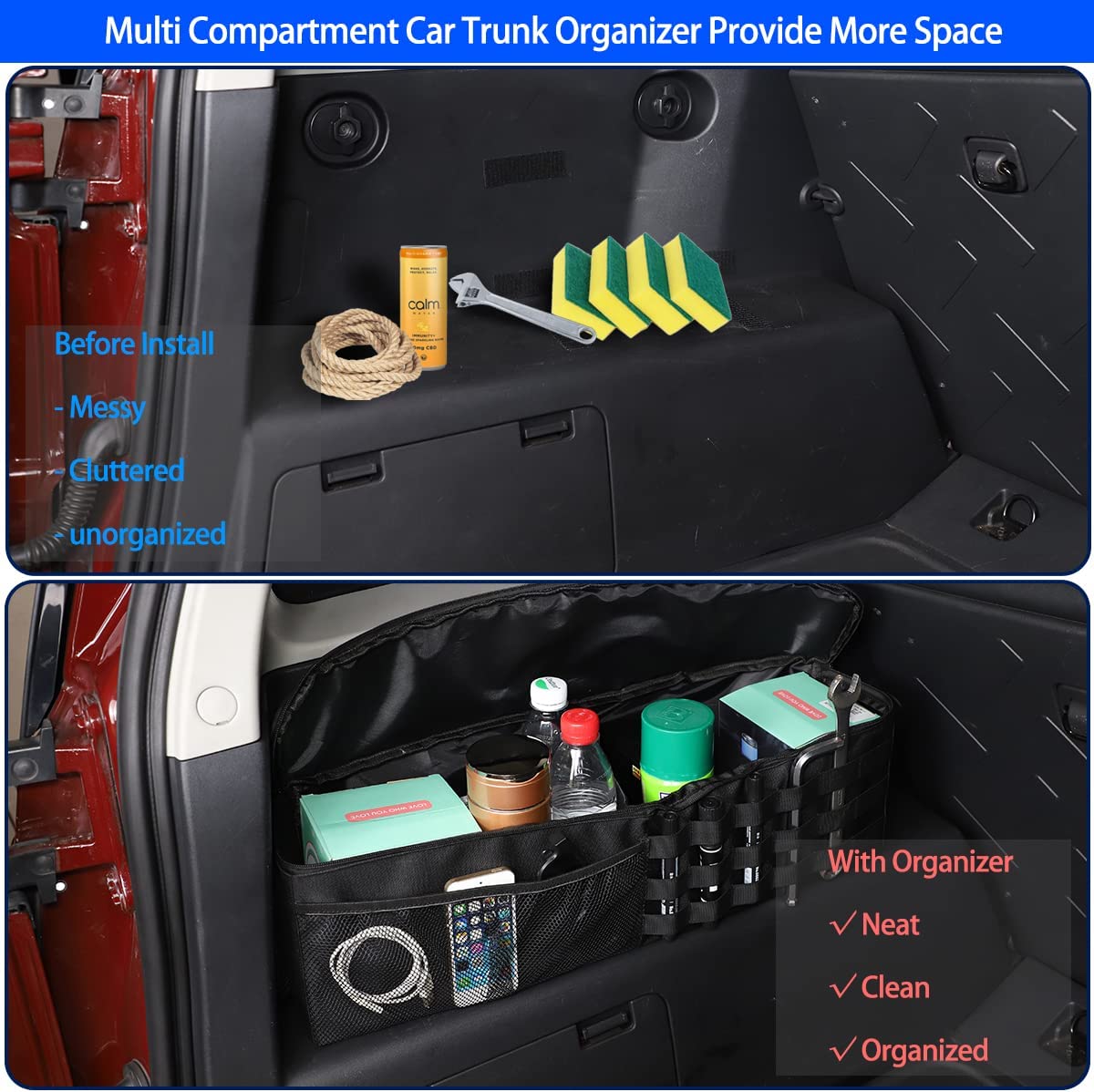Car Trunk Organizer Compatible with Toyota FJ Cruiser 2007-2021 - OHMU