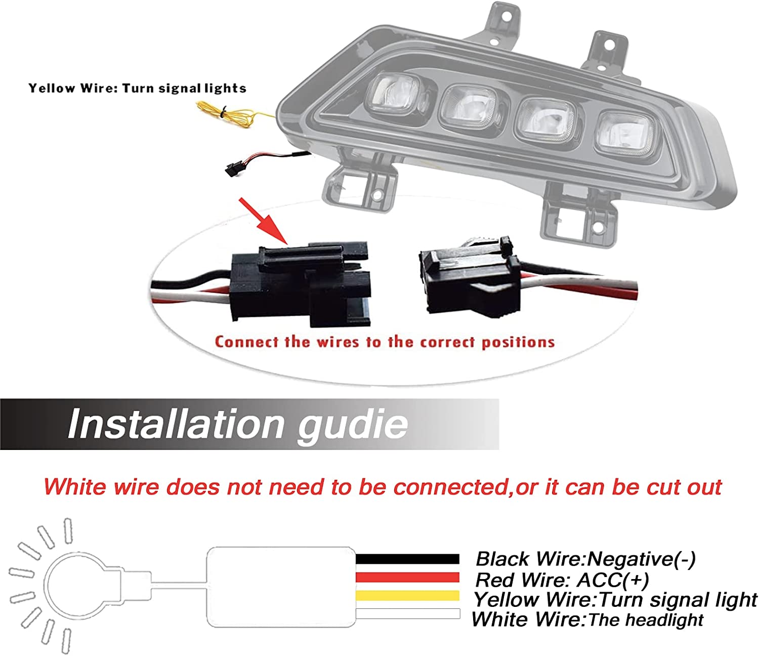 Switchback White/Amber DRL Front bumper fog Light for Ford F-150 Raptor Truck 2021 2022 2023 - OHMU
